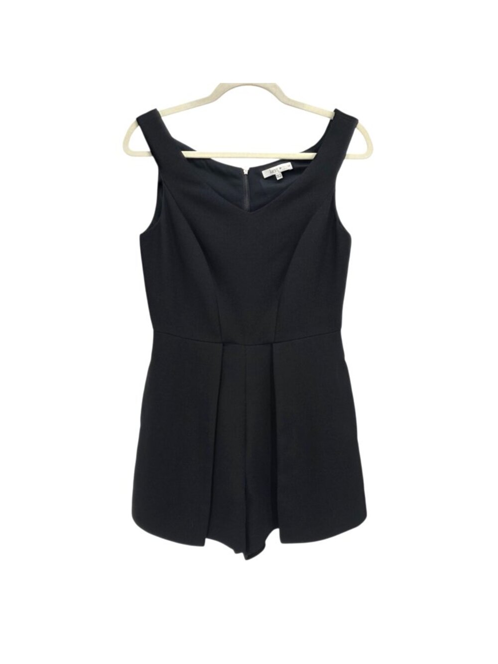 Revolve Lucy Paris Womens Large Romper Say It Ain't So Black Sleeveless Pleated